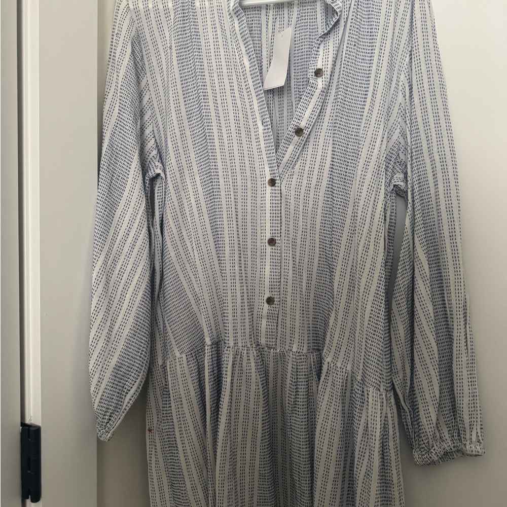 H&M Embroidered Striped Dress